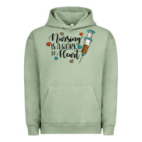 Pigment Oil Green nursing i̇s a work of heart Urban Hoodie - JahusDesignShop
