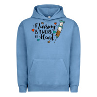 Pigment Pebble Blue nursing i̇s a work of heart Urban Hoodie - JahusDesignShop