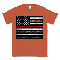 Copper thin red line American flag leopard Classic Tee - Artiststas