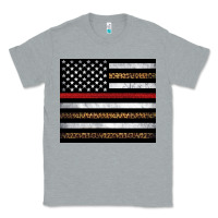 Thin Red Line American Flag Leopard Classic Tee | Teevron
