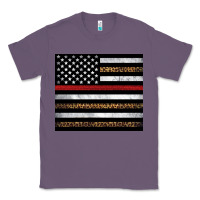 Lavender thin red line American flag leopard Classic Tee - Artiststas