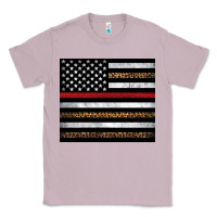 Lilac thin red line American flag leopard Classic Tee - Artiststas