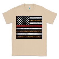 Mushroom thin red line American flag leopard Classic Tee - Artiststas