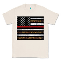 Natural thin red line American flag leopard Classic Tee - Artiststas