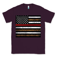 Plum thin red line American flag leopard Classic Tee - Artiststas