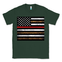 Sports Green thin red line American flag leopard Classic Tee - Artiststas