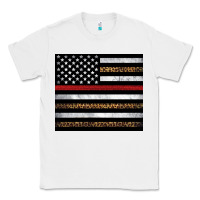 White thin red line American flag leopard Classic Tee - Artiststas