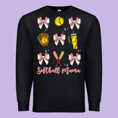 Softball Coquette Bow Premium Sweatshirt Designed By Jahusdesignshop