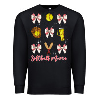 Black softball coquette bow Premium Sweatshirt - JahusDesignShop