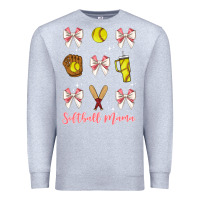 Heather Grey softball coquette bow Premium Sweatshirt - JahusDesignShop