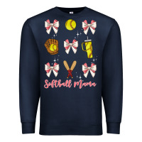 Navy softball coquette bow Premium Sweatshirt - JahusDesignShop