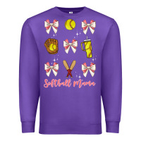 Purple softball coquette bow Premium Sweatshirt - JahusDesignShop