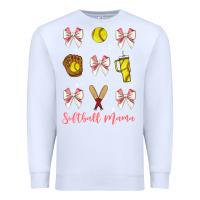 White softball coquette bow Premium Sweatshirt - JahusDesignShop