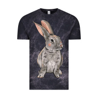 Cloud Black Easter bunny Vintage Tee - OliviaCreatesArt