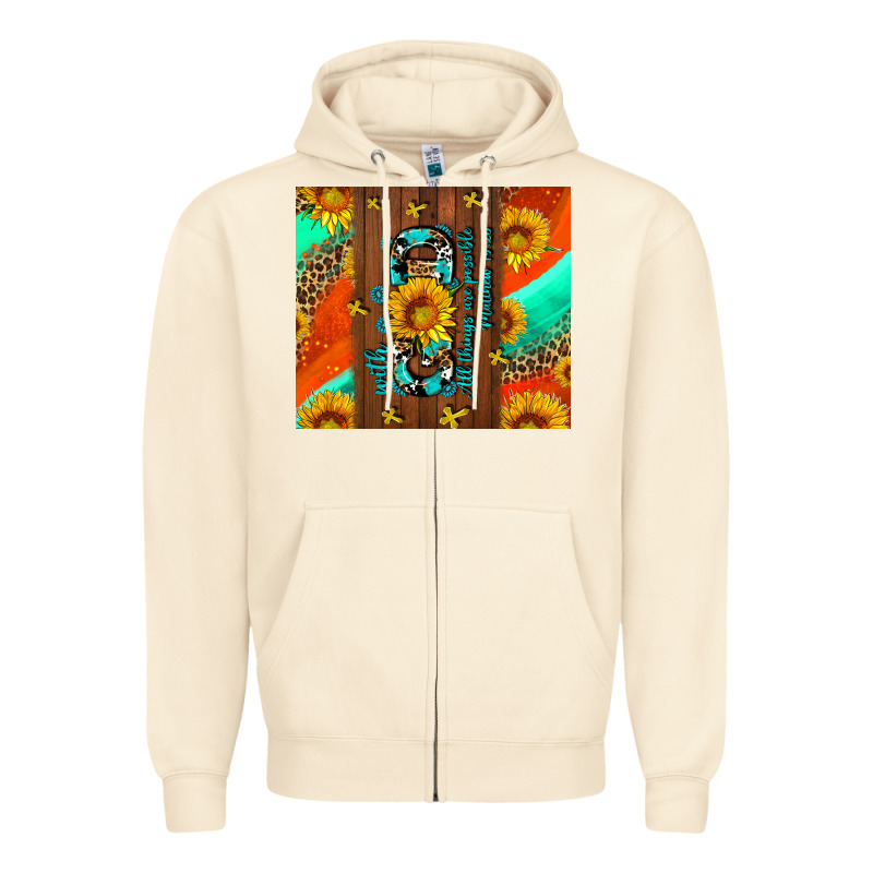 With God All Things Are Possible Zipper Hoodie by AdoDesignShop | Teevron