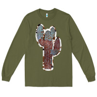 Army Green Cowhide Old Cactus Long Sleeve Tee - RanaPortraitStore