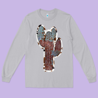 Cowhide Old Cactus Long Sleeve Tee Designed By Ranaportraitstore