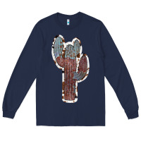 Navy Cowhide Old Cactus Long Sleeve Tee - RanaPortraitStore