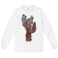 White Cowhide Old Cactus Long Sleeve Tee - RanaPortraitStore