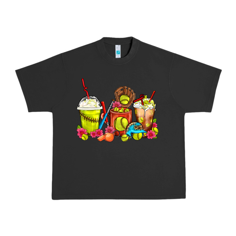 Softball Coffee Cups Urban Heavy Tee by FaDigitalArtStudio | Teevron