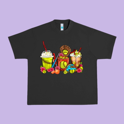 Softball Coffee Cups Urban Heavy Tee Designed By Fadigitalartstudio