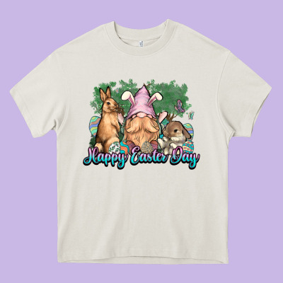 Gnome Bunny Happy Easter Day Heavy Core Tee Designed By Howdyjamesfarm