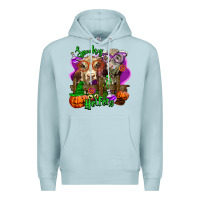 Blue Mist spooky halloween cows Premium Hoodie - LillyAllenDesigns