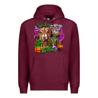 Burgundy spooky halloween cows Premium Hoodie - LillyAllenDesigns