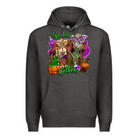 Charcoal Heather spooky halloween cows Premium Hoodie - LillyAllenDesigns