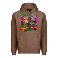 Chestnut spooky halloween cows Premium Hoodie - LillyAllenDesigns