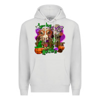 Dove Grey spooky halloween cows Premium Hoodie - LillyAllenDesigns