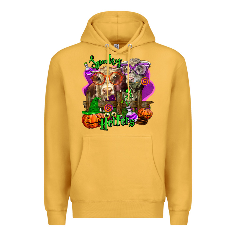 Spooky Halloween Cows Premium Hoodie by LillyAllenDesigns | Teevron