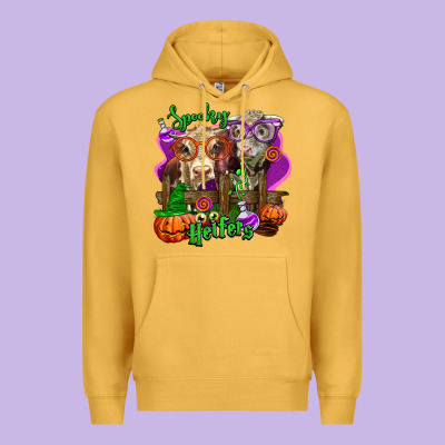 Spooky Halloween Cows Premium Hoodie Designed By Lillyallendesigns