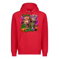 Red spooky halloween cows Premium Hoodie - LillyAllenDesigns