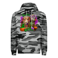 Slate Camo spooky halloween cows Premium Hoodie - LillyAllenDesigns