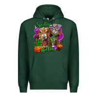 Sports Green spooky halloween cows Premium Hoodie - LillyAllenDesigns