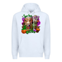 White spooky halloween cows Premium Hoodie - LillyAllenDesigns