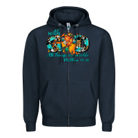 Navy with god all things are possible. cross Zipper Hoodie - AdoDesignShop