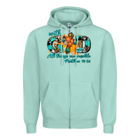 Seafoam with god all things are possible. cross Zipper Hoodie - AdoDesignShop