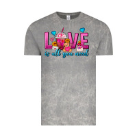 Cloud Rock Love Is All You Need Valentines Day Frappe Coffee Vintage Tee - FaDigitalArtStudio