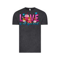 Vintage Black Love Is All You Need Valentines Day Frappe Coffee Vintage Tee - FaDigitalArtStudio