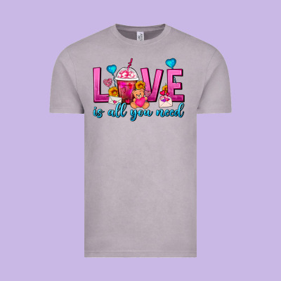 Love Is All You Need Valentines Day Frappe Coffee Vintage Tee Designed By Fadigitalartstudio