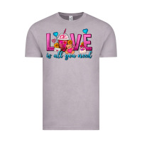 Vintage Zinc Love Is All You Need Valentines Day Frappe Coffee Vintage Tee - FaDigitalArtStudio