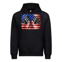 Black American Racing Flag Urban Hoodie - JahusDesignShop