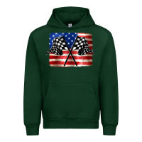 Forest Green American Racing Flag Urban Hoodie - JahusDesignShop