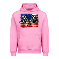 Fuchsia Pink American Racing Flag Urban Hoodie - JahusDesignShop