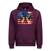 Mauve Wine American Racing Flag Urban Hoodie - JahusDesignShop