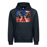 Navy American Racing Flag Urban Hoodie - JahusDesignShop