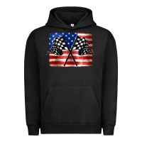 Pigment Black American Racing Flag Urban Hoodie - JahusDesignShop