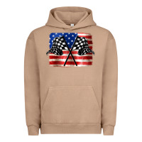 Pigment Burro American Racing Flag Urban Hoodie - JahusDesignShop